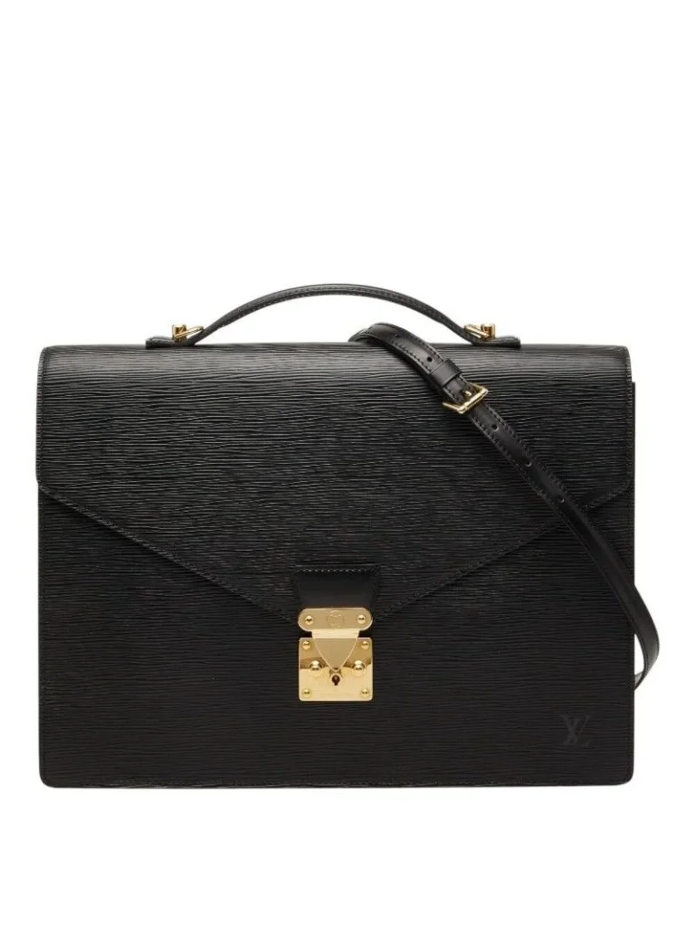 Louis Vuitton Epi Porte Documents Bandouliere Business Shoulder Bag 2-Way Black